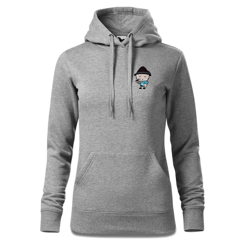 Da Oid Sinzer Schafkopfen Sweatshirt Hoody Damen Grau Meliert Kleinholzen Front 1