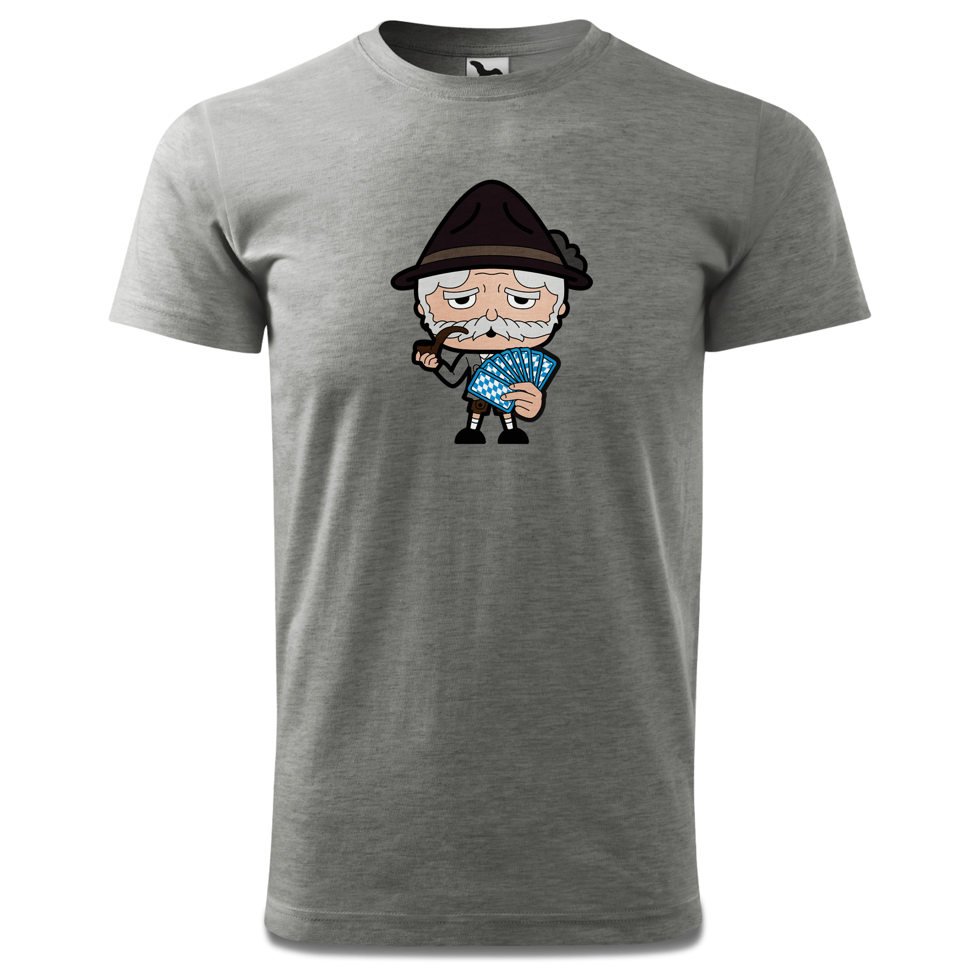 Da Oid Sinzer Schafkopfen T Shirt Herren Grau Meliert Hofau Front
