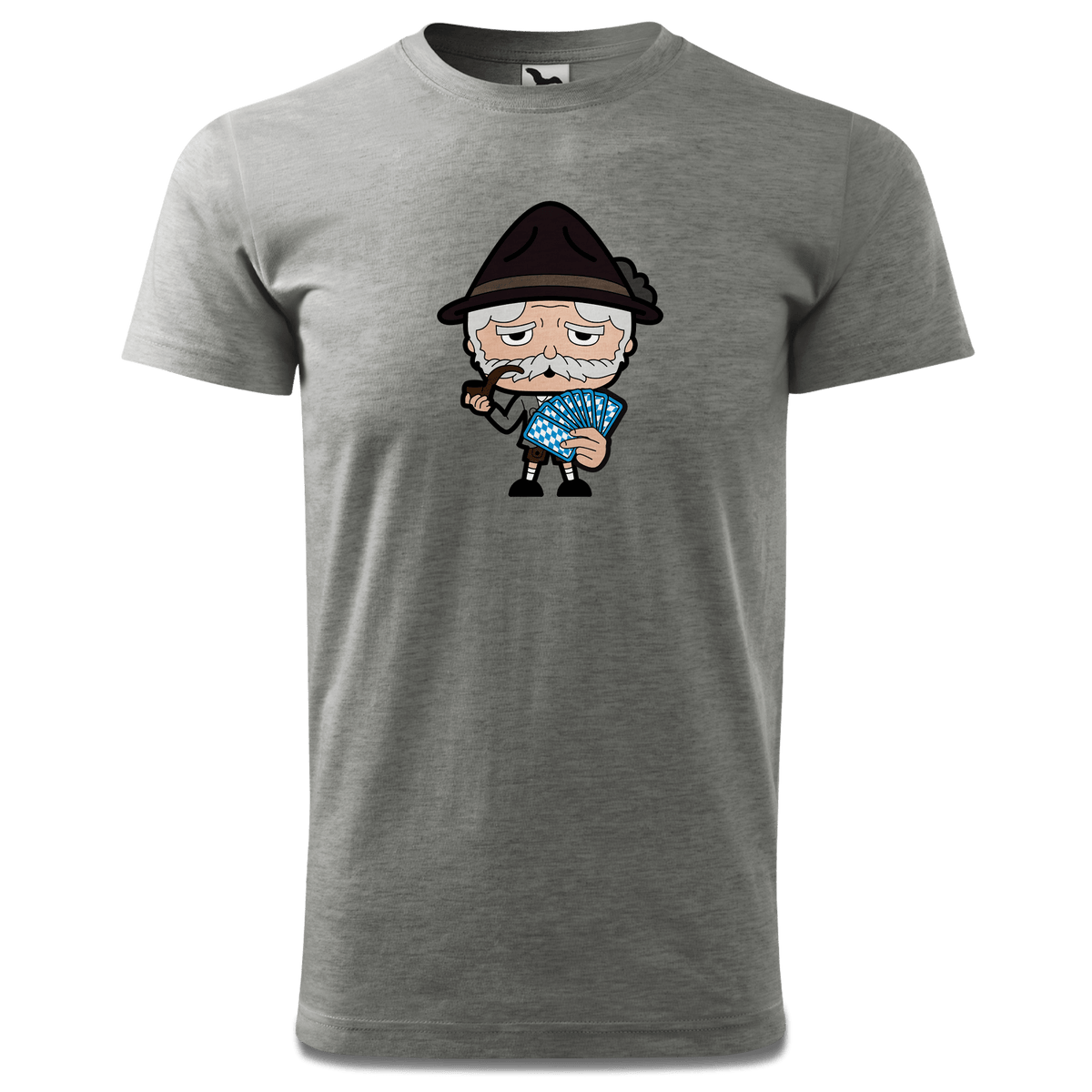 Da Oid Sinzer Schafkopfen T Shirt Herren Grau Meliert Hofau Front