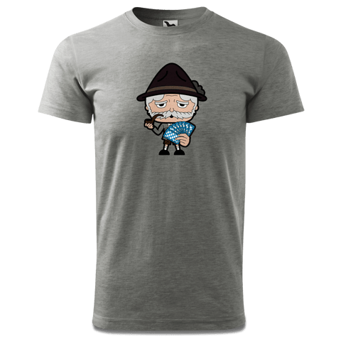 Da Oid Sinzer Schafkopfen T Shirt Herren Grau Meliert Hofau Front