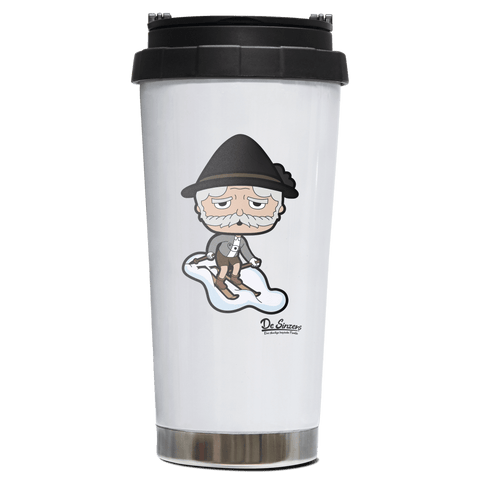 Da Oid Sinzer Skifahrer Edelstahl Trinkbecher To Go 470ml Weiss Wildbarren Front