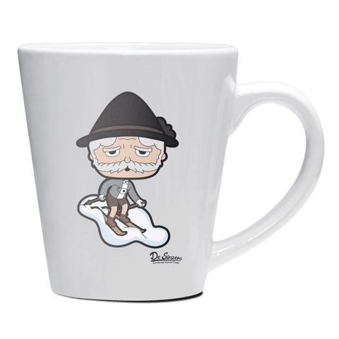 Da Oid Sinzer Skifahrer Keramik Kaffeetasse 200ml Weiss Herzogstand Front
