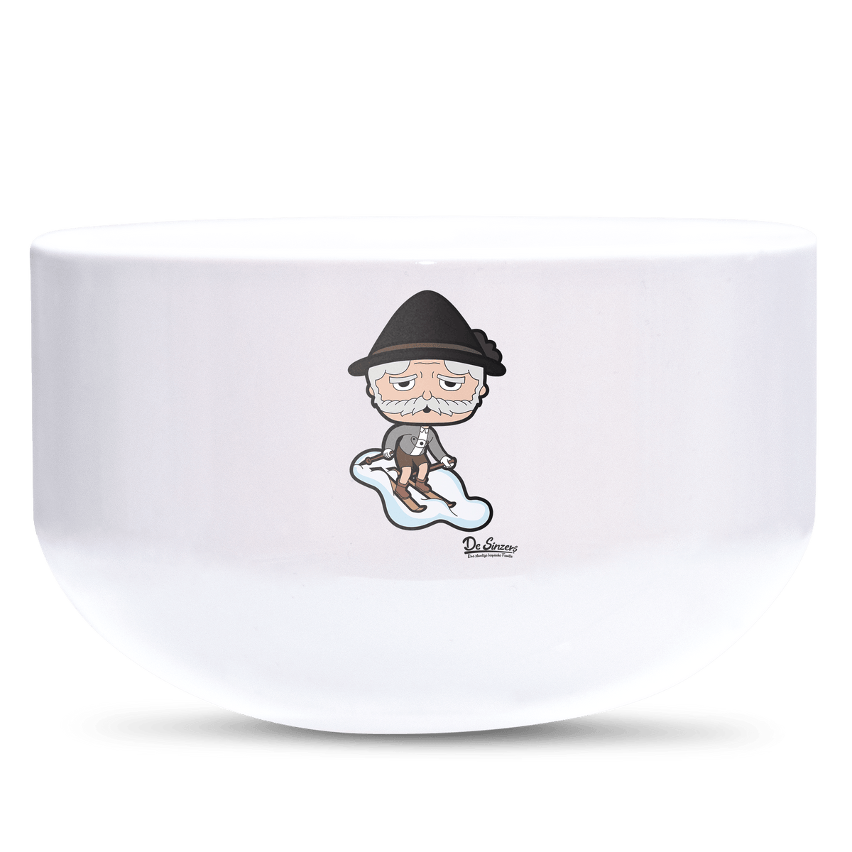 Da Oid Sinzer Skifahrer Keramik Mueslischale Weiss 600ml Staffelberg Front