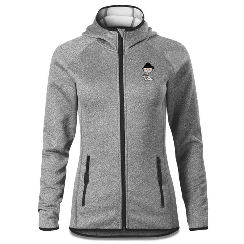 Da Oid Sinzer Skifahrer Stretch Fleece Damen Grau Meliert Krottenhausmuehle Front