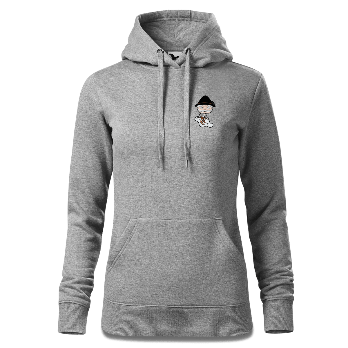 Da Oid Sinzer Skifahrer Sweatshirt Hoody Damen Grau Meliert Kleinholzen Front