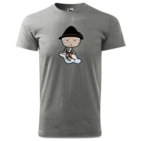 Da Oid Sinzer Skifahrer T Shirt Herren Grau Meliert Hofau Front