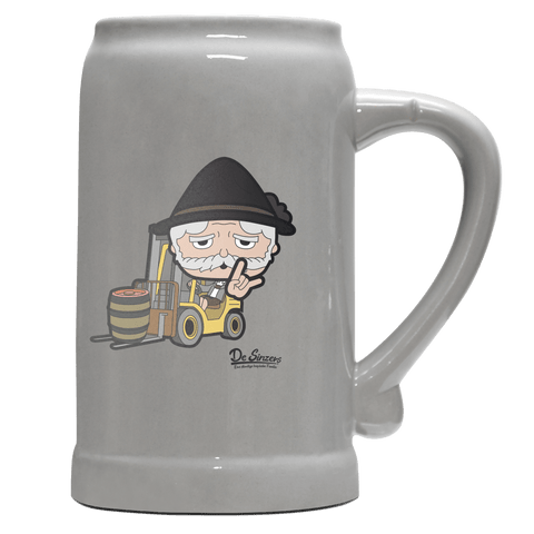 Da Oid Sinzer Staplerfahrer Bierkrug 1000ml Grau Zugspitze Front