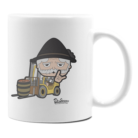 Da Oid Sinzer Staplerfahrer Keramik Kaffeetasse 330ml Weiss Rampoldplatte Front