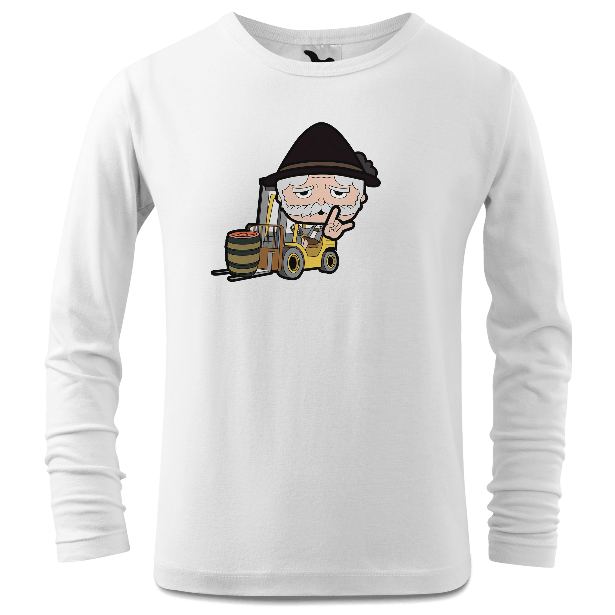 Da Oid Sinzer Staplerfahrer Longsleeve Kinder Weiss Westerndorf Front
