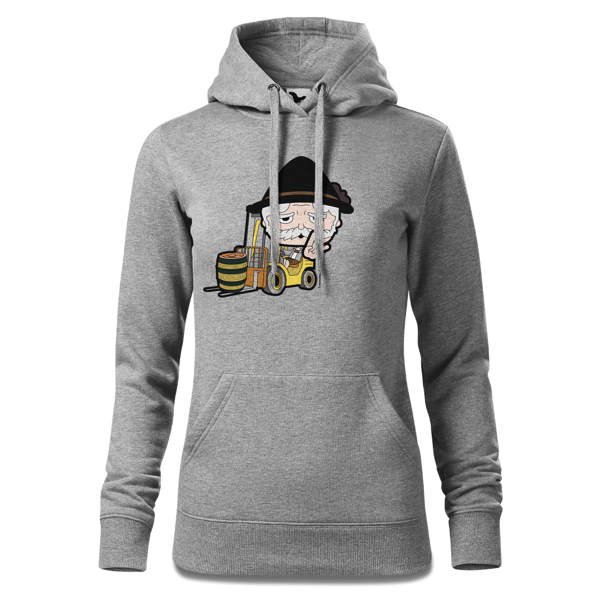 Da Oid Sinzer Staplerfahrer Sweatshirt Hoody Damen Grau Meliert Kieling Front