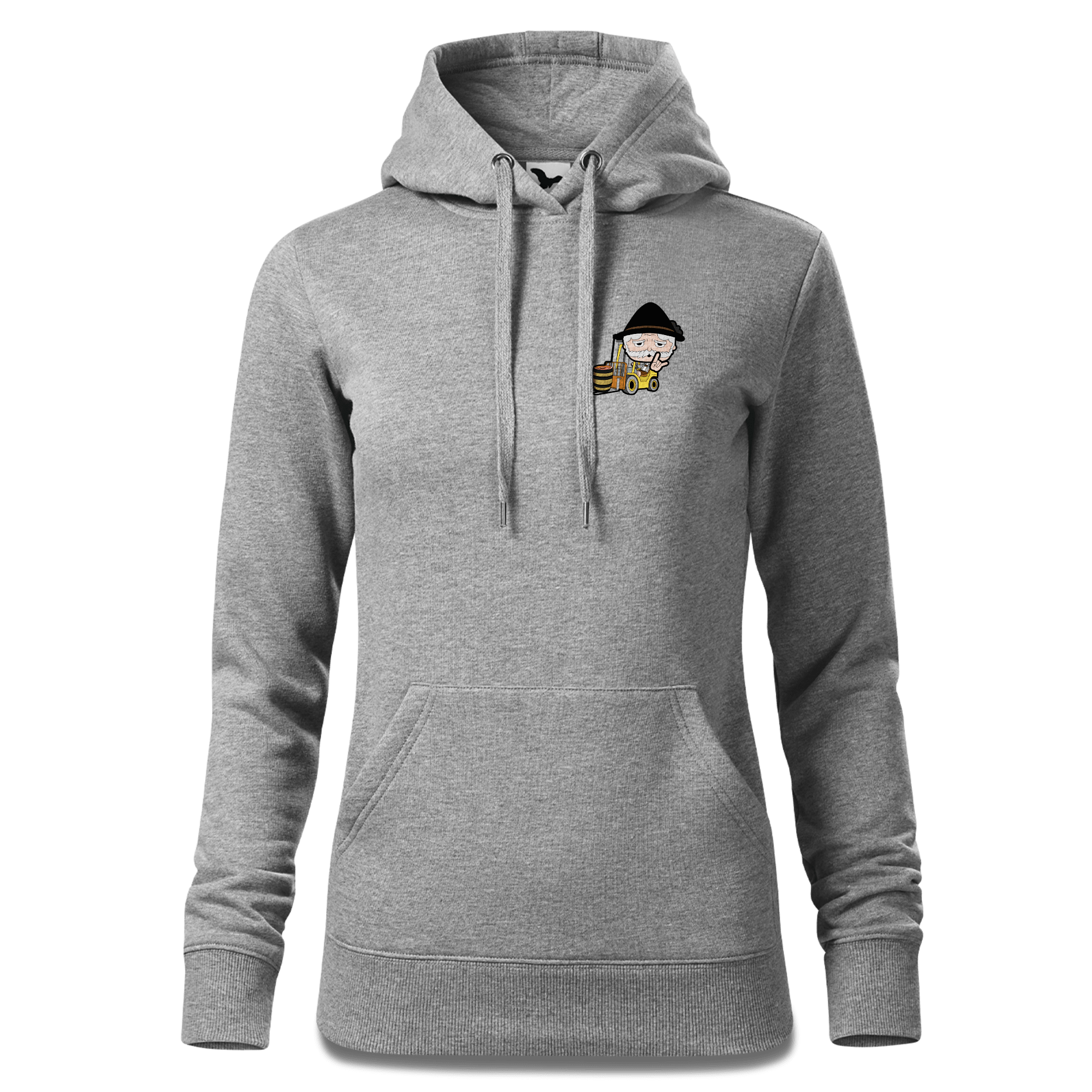 Da Oid Sinzer Staplerfahrer Sweatshirt Hoody Damen Grau Meliert Kleinholzen Front