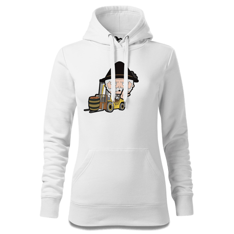 Da Oid Sinzer Staplerfahrer Sweatshirt Hoody Damen Weiss Eckenholz Front
