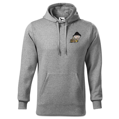 Da Oid Sinzer Staplerfahrer Sweatshirt Hoody Herren Grau Meliert Puster Front