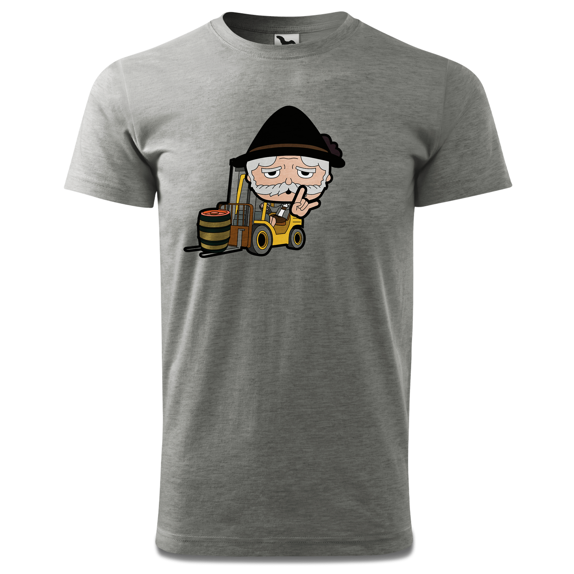 Da Oid Sinzer Staplerfahrer T Shirt Herren Grau Meliert Hofau Front