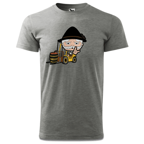 Da Oid Sinzer Staplerfahrer T Shirt Herren Grau Meliert Hofau Front