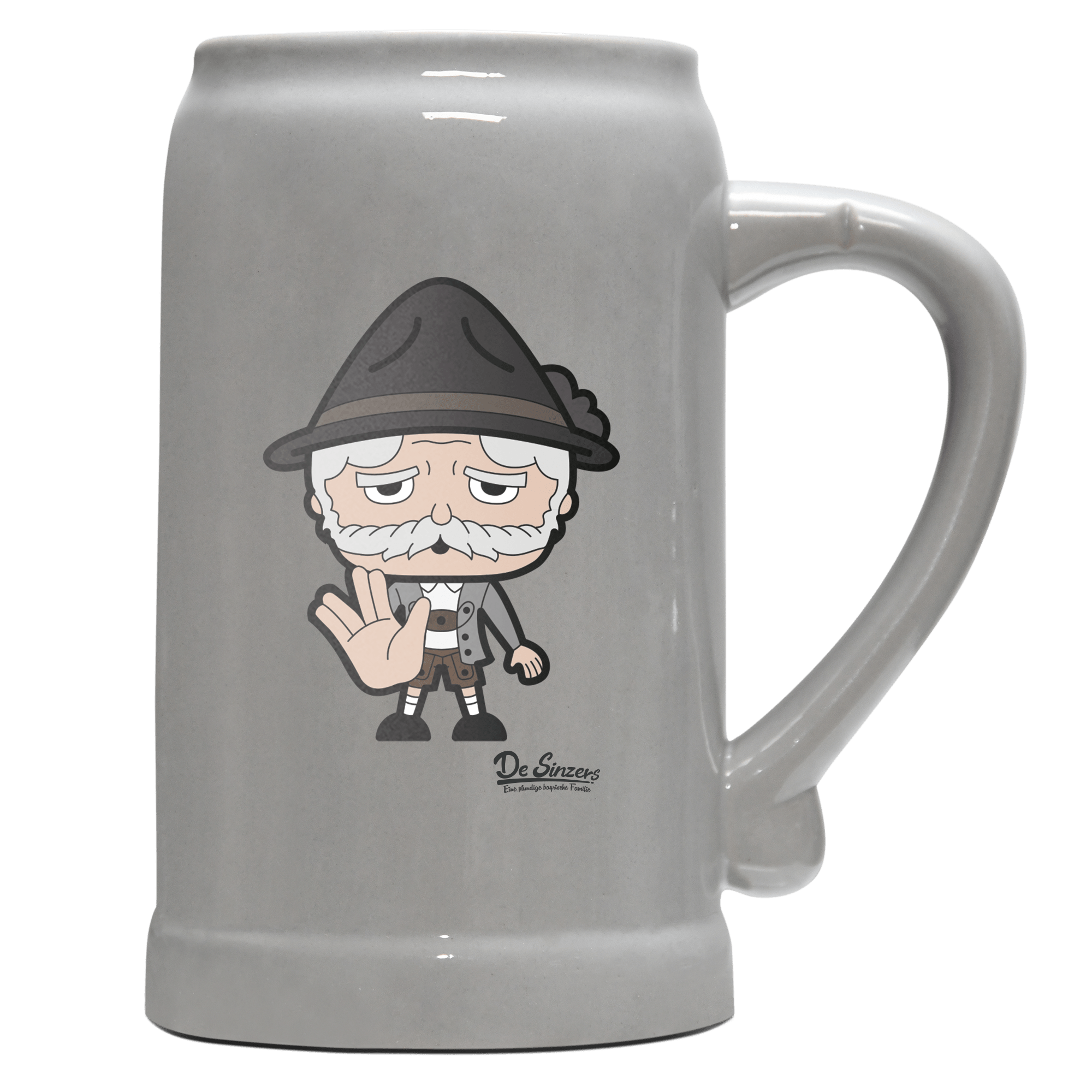 Da Oid Sinzer Star Trek Fingers Bierkrug 1000ml Grau Zugspitze Front