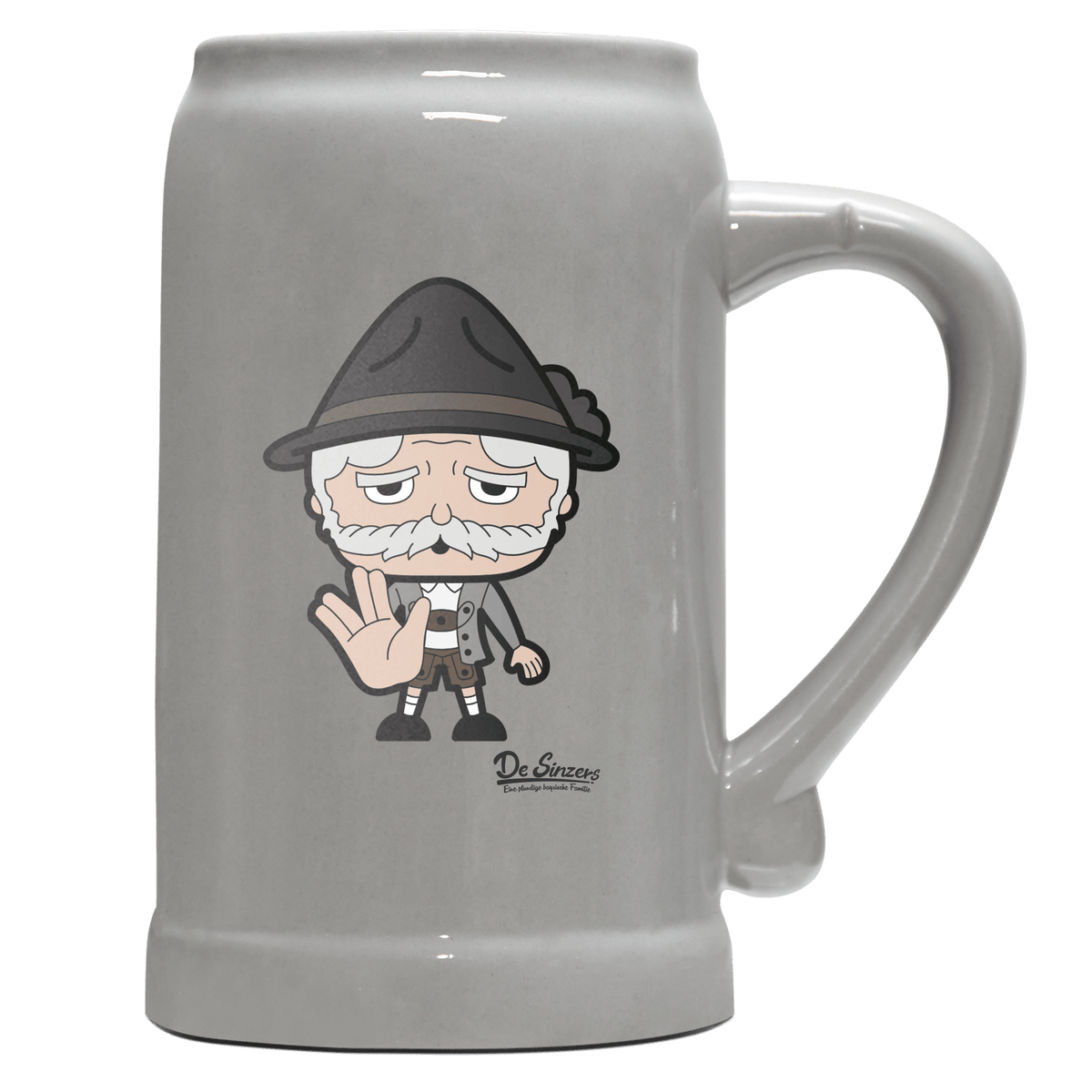 Da Oid Sinzer Star Trek Fingers Bierkrug 1000ml Grau Zugspitze Front
