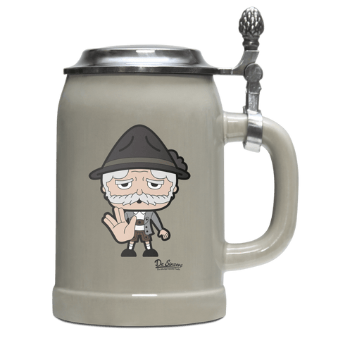Da Oid Sinzer Star Trek Fingers Bierkrug 500ml Grau mit Deckel Hocheck Front