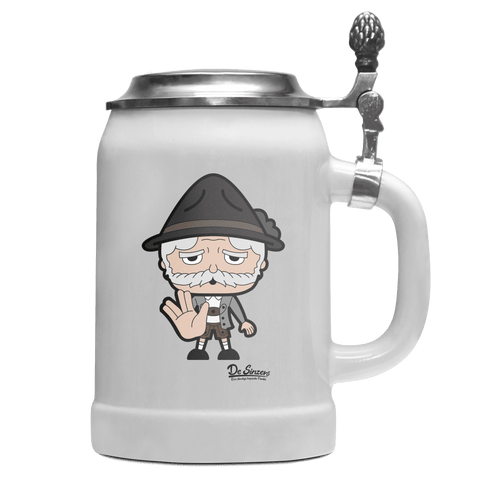 Da Oid Sinzer Star Trek Fingers Bierkrug 500ml Weiss mit Deckel Wetterspitzen Front