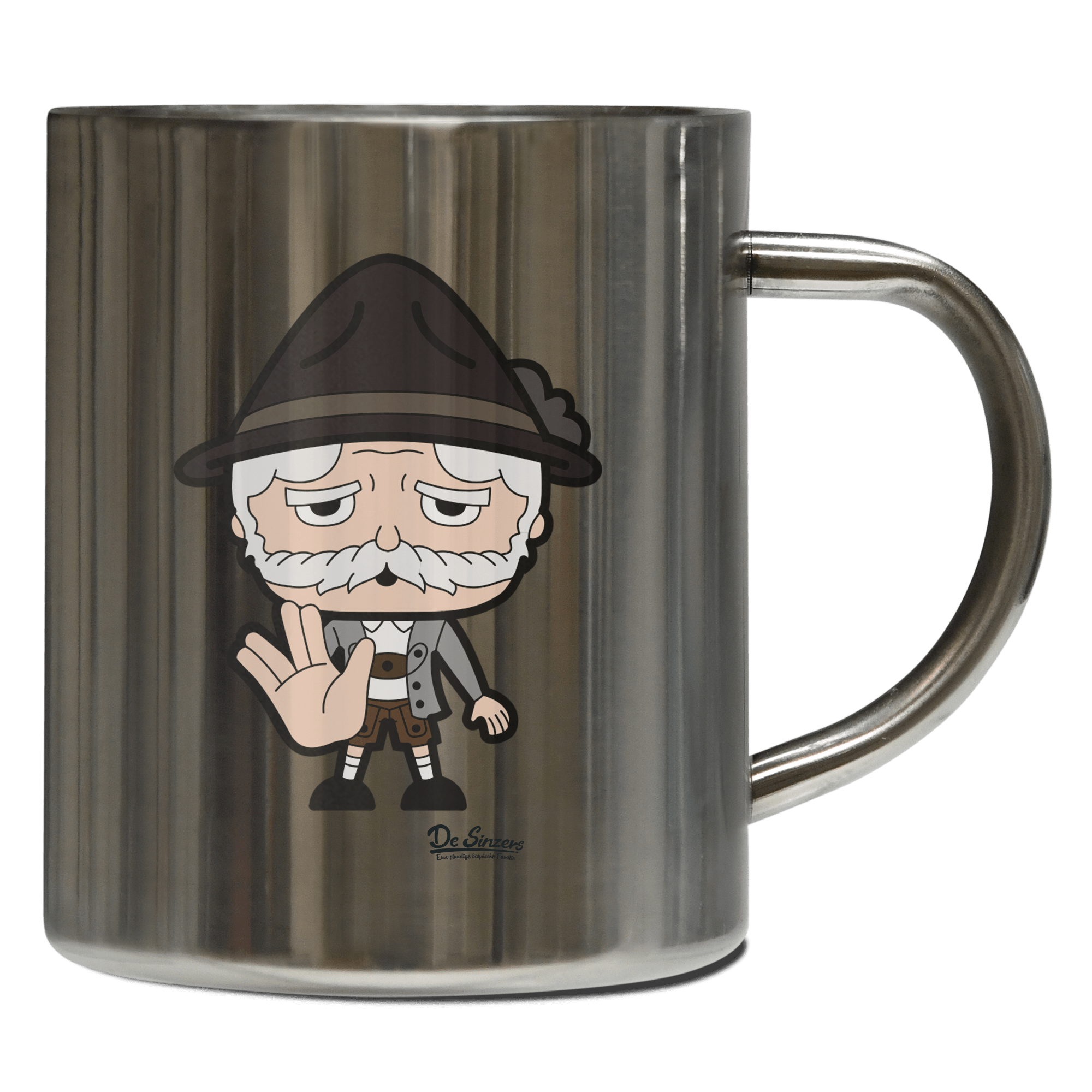 Da Oid Sinzer Star Trek Fingers Edelstahl Kaffeetasse 400ml Grosser Arber Front