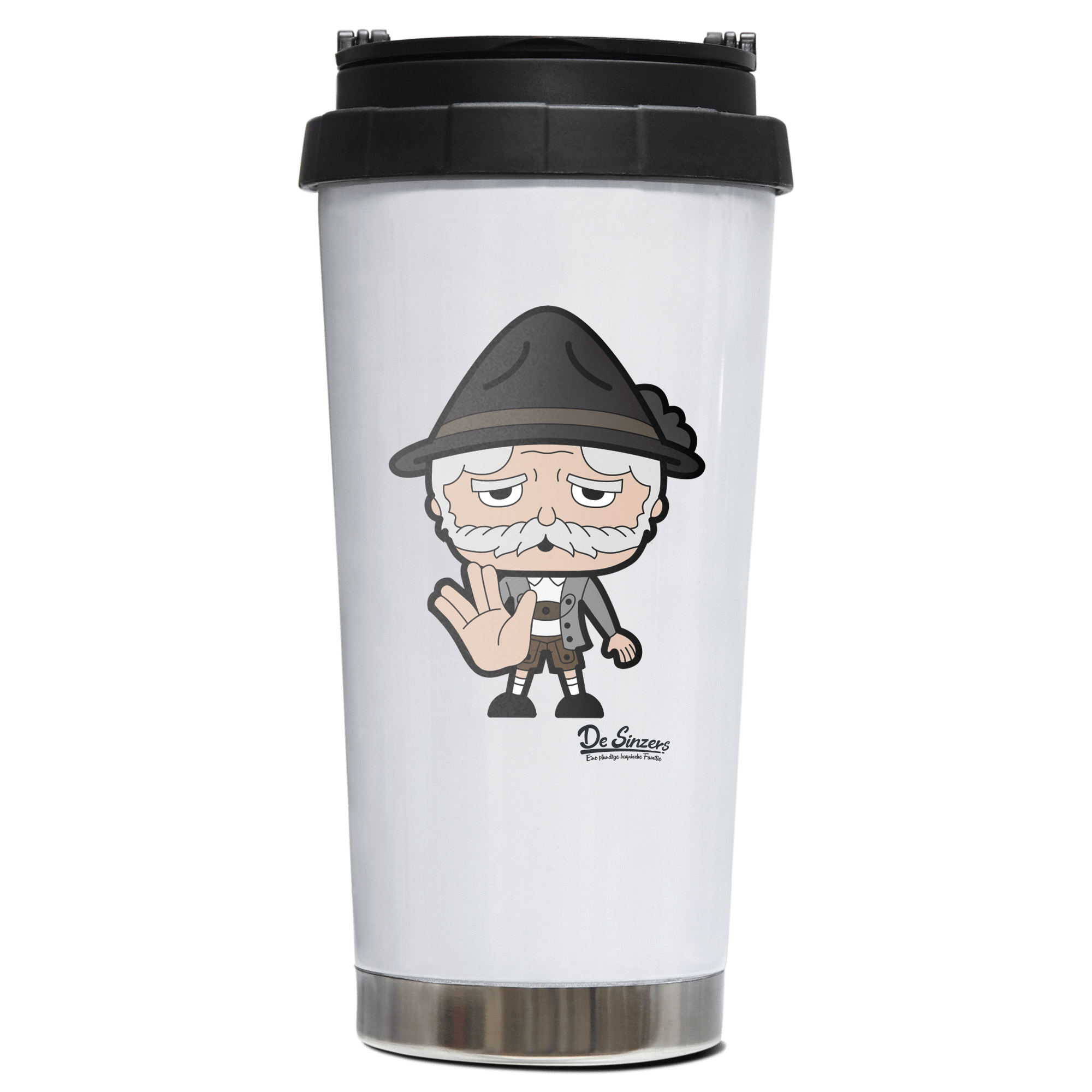 Da Oid Sinzer Star Trek Fingers Edelstahl Trinkbecher To Go 470ml Weiss Wildbarren Front