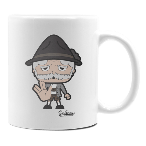 Da Oid Sinzer Star Trek Fingers Keramik Kaffeetasse 330ml Weiss Rampoldplatte Front