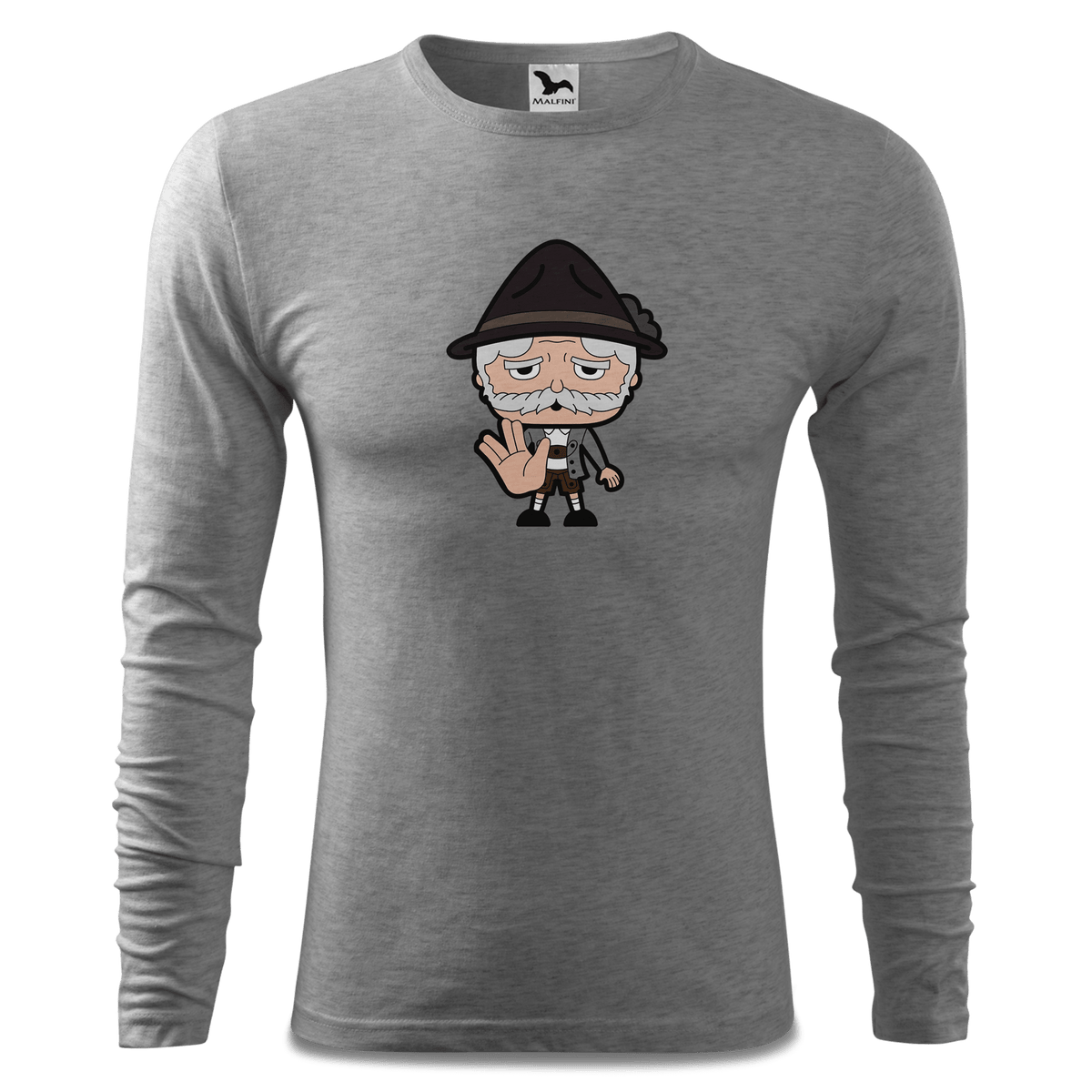 Da Oid Sinzer Star Trek Fingers Longsleeve Fitted Herren Grau Meliert Haiden Front