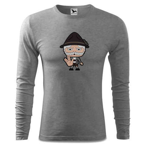 Da Oid Sinzer Star Trek Fingers Longsleeve Fitted Herren Grau Meliert Haiden Front