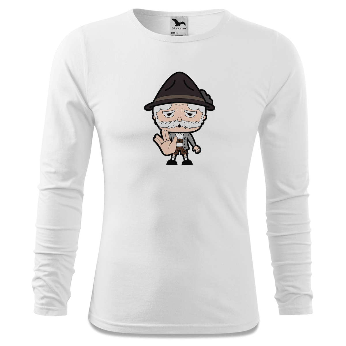 Da Oid Sinzer Star Trek Fingers Longsleeve Fitted Herren Weiss Hoehensteig Front