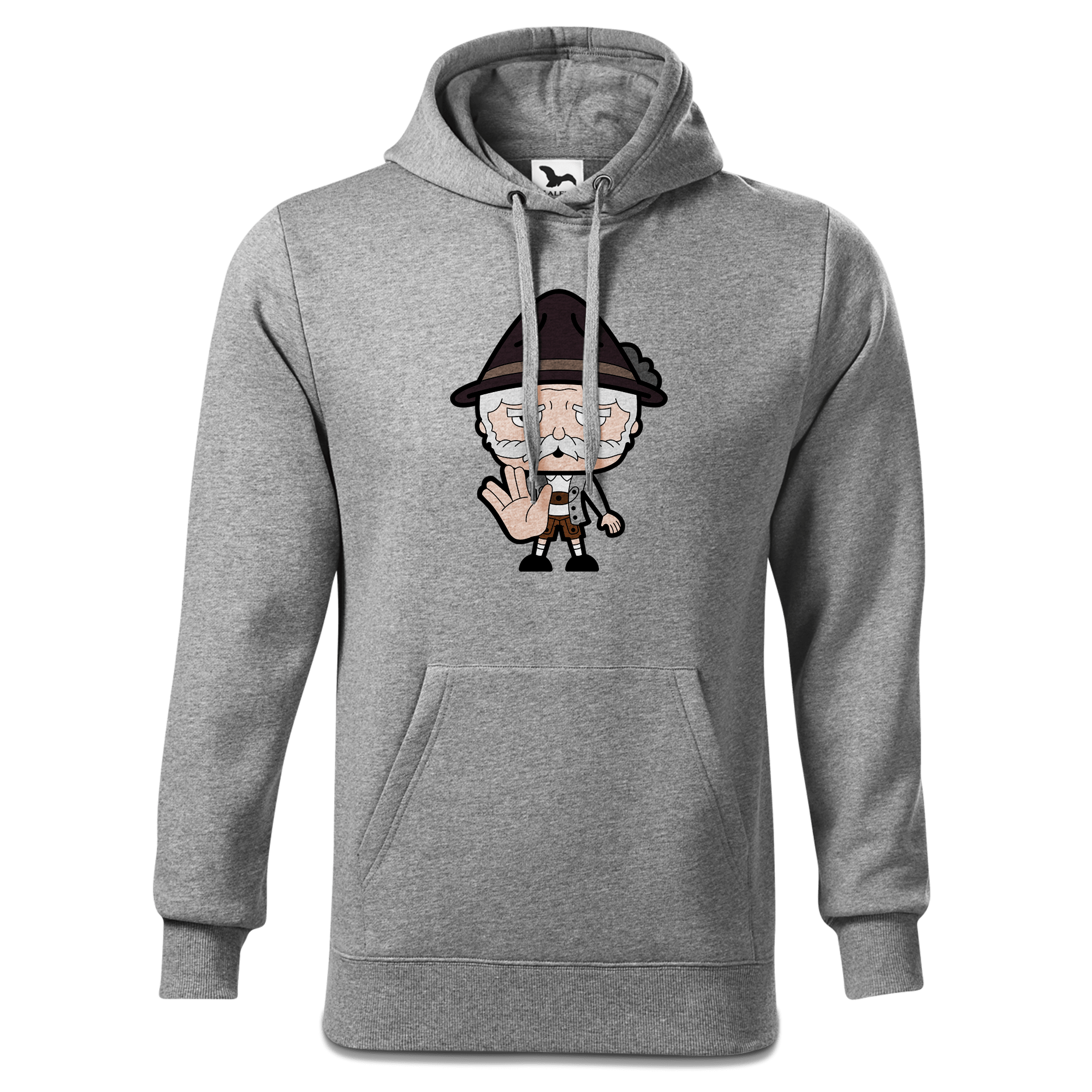 Da Oid Sinzer Star Trek Fingers Sweatshirt Hoody Herren Grau Meliert Pulvermuehle Front