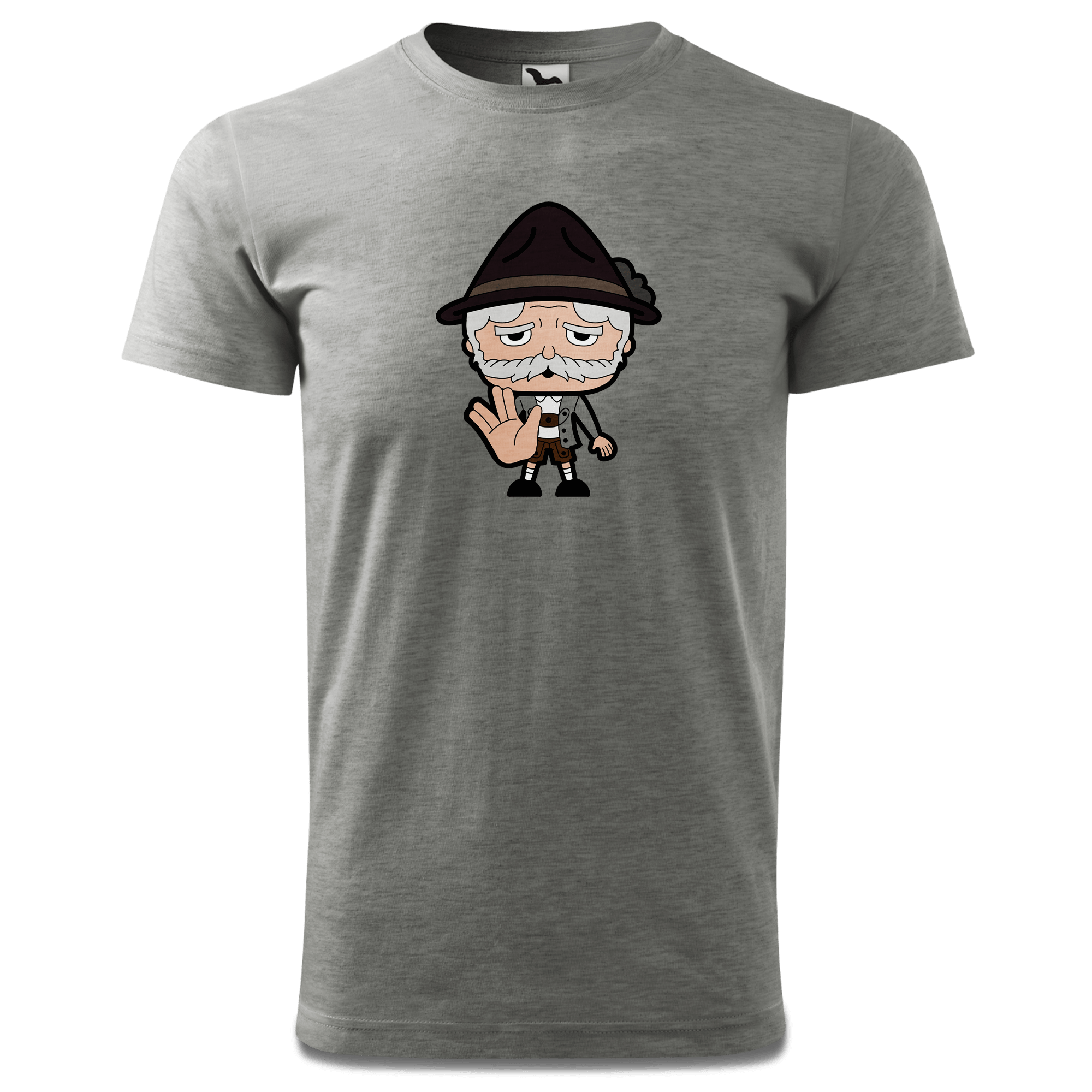 Da Oid Sinzer Star Trek Fingers T Shirt Herren Grau Meliert Hofau Front