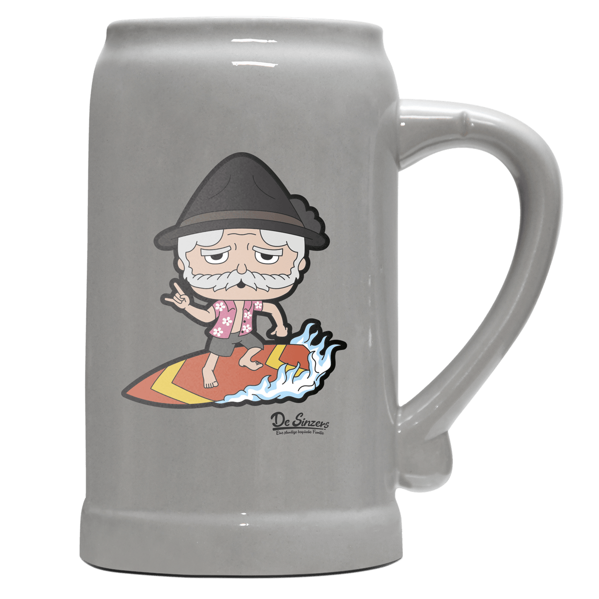 Da Oid Sinzer Summer Edition Bierkrug 1000ml Grau Zugspitze Front