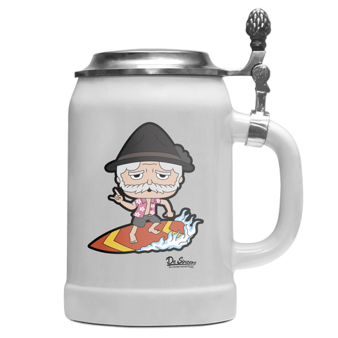 Da Oid Sinzer Summer Edition Bierkrug 500ml Weiss mit Deckel Wetterspitzen Front