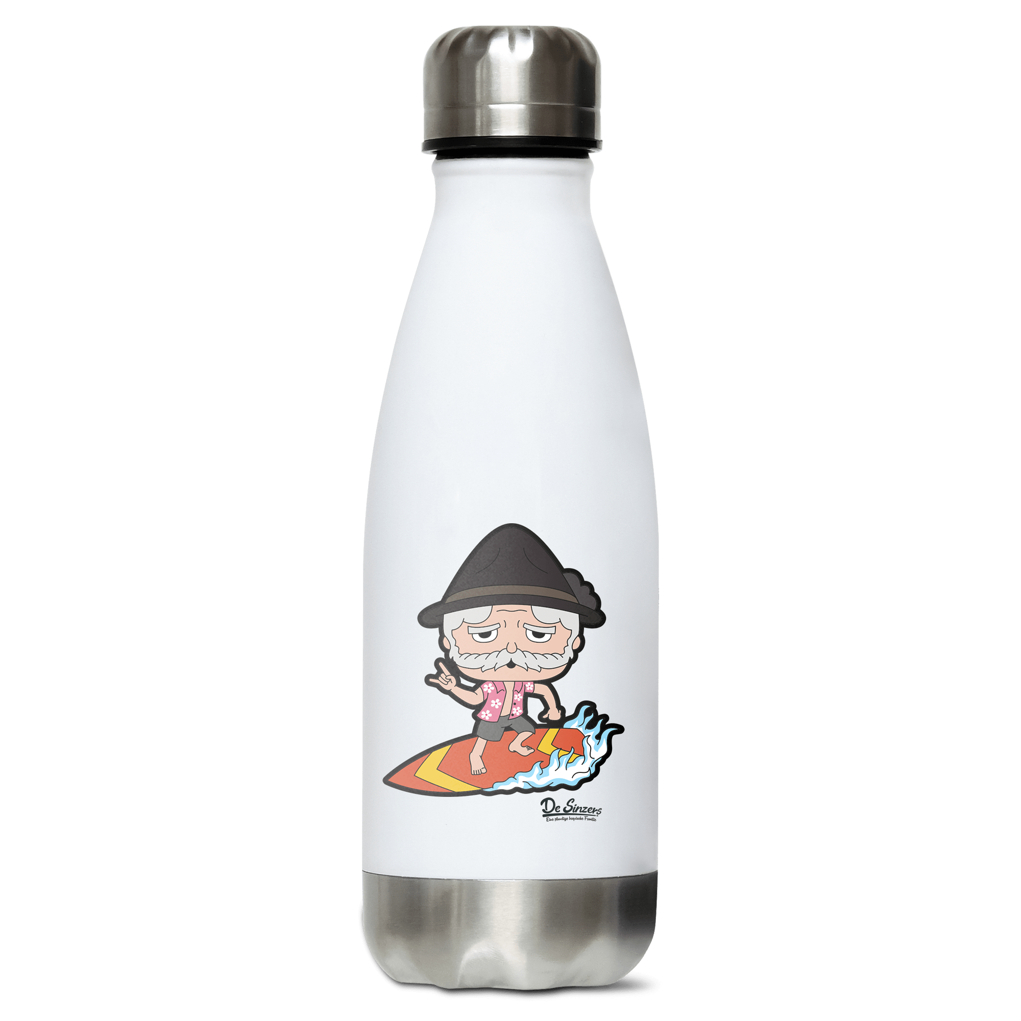 Da Oid Sinzer Summer Edition Edelstahl Thermoflasche 350ml Weiss Silber Kreuzspitze Front