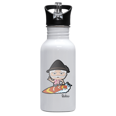 Da Oid Sinzer Summer Edition Edelstahl Trinkflasche mit klappbarem Mundstueck 500ml Weiss Rotwand Front