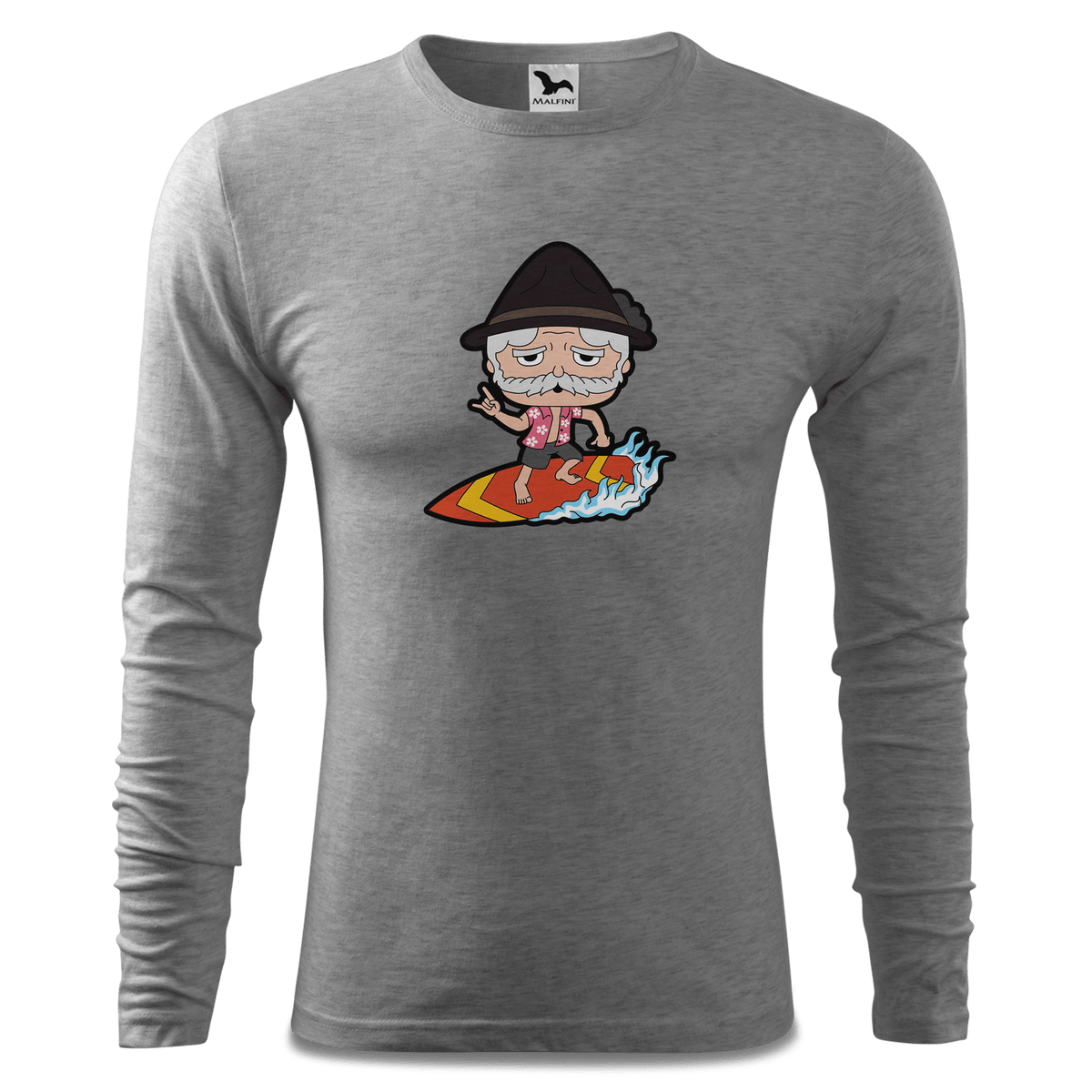 Da Oid Sinzer Summer Edition Longsleeve Fitted Herren Grau Meliert Haiden Front
