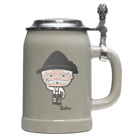 Da Oid Sinzer Trachtenverein Bierkrug 500ml Grau mit Deckel Hocheck Front