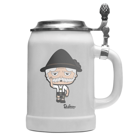 Da Oid Sinzer Trachtenverein Bierkrug 500ml Weiss mit Deckel Wetterspitzen Front