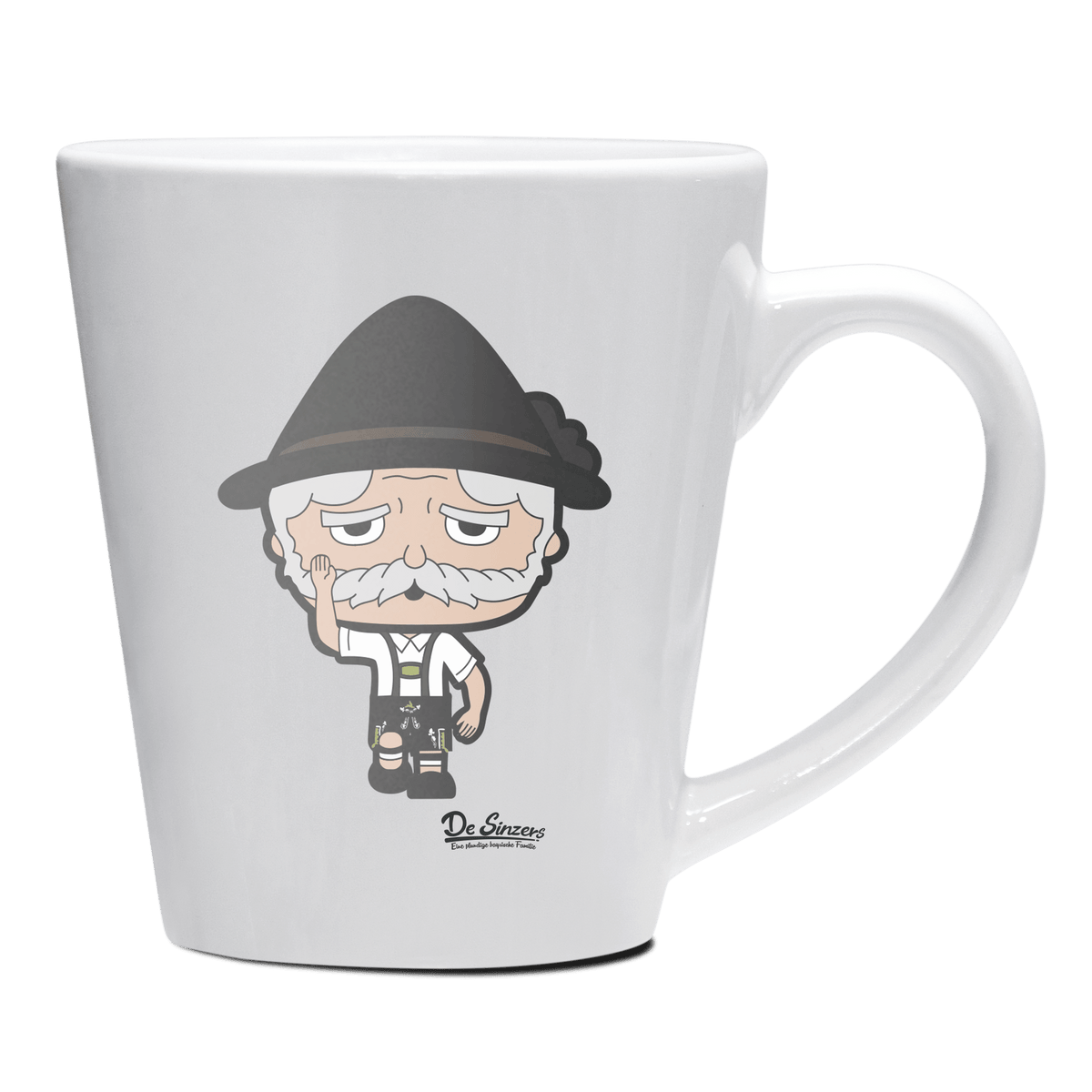 Da Oid Sinzer Trachtenverein Keramik Kaffeetasse 200ml Weiss Herzogstand Front