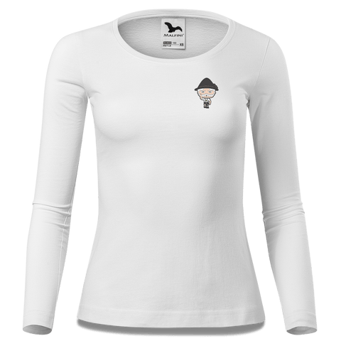Da Oid Sinzer Trachtenverein Longsleeve Fitted Damen Weiss Kronstauden Front