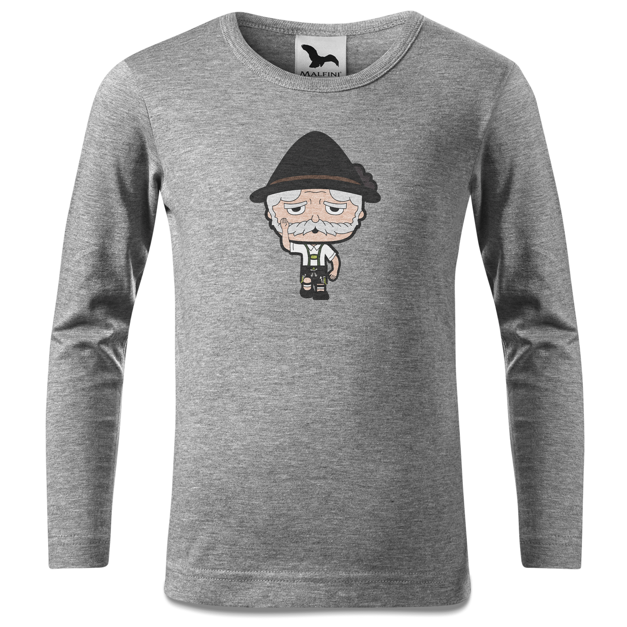 Da Oid Sinzer Trachtenverein Longsleeve Kinder Grau Meliert Waldering Front