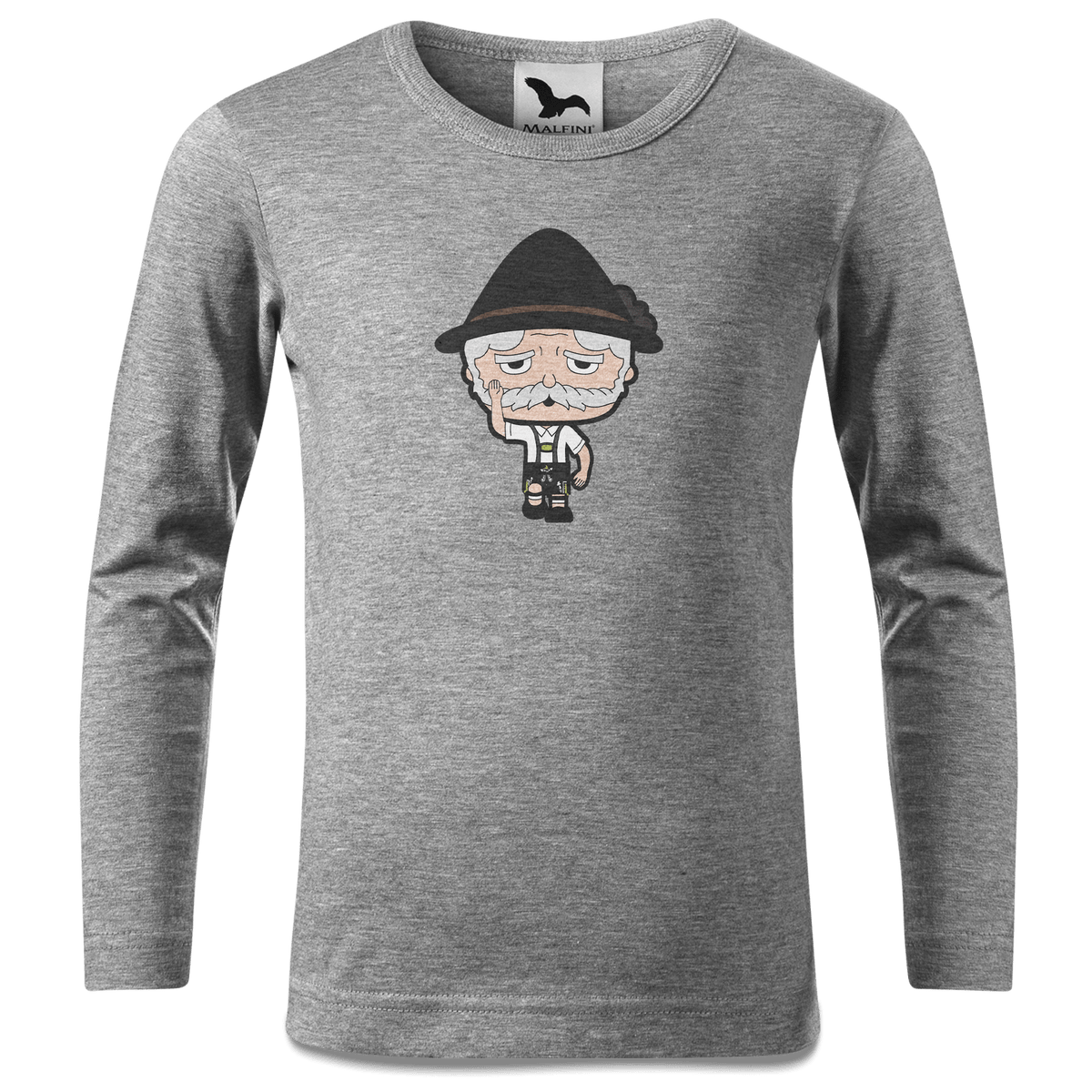 Da Oid Sinzer Trachtenverein Longsleeve Kinder Grau Meliert Waldering Front