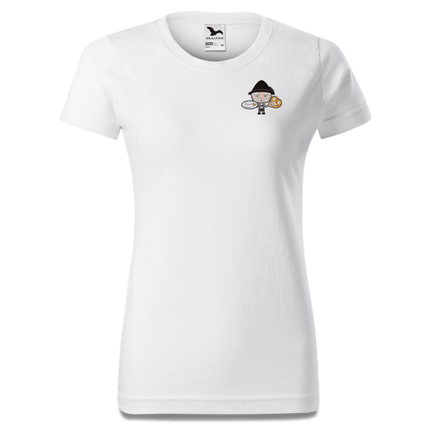 Da Oid Sinzer Weisswurscht und Brezn T Shirt Damen Weiss Kragling Front