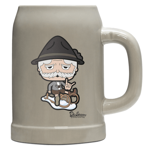 Da Oid Sinzer Winter Edition Bierkrug 500ml Grau Watzmann Front