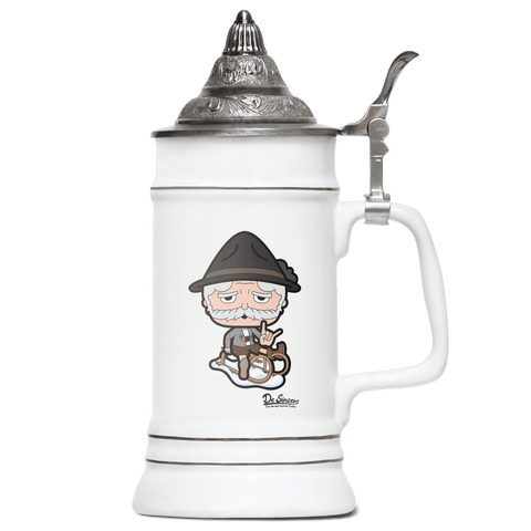 Da Oid Sinzer Winter Edition Bierkrug 500ml Weiss mit Spitzdeckel Wendelstein Front
