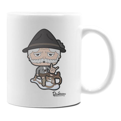 Da Oid Sinzer Winter Edition Keramik Kaffeetasse 330ml Weiss Rampoldplatte Front