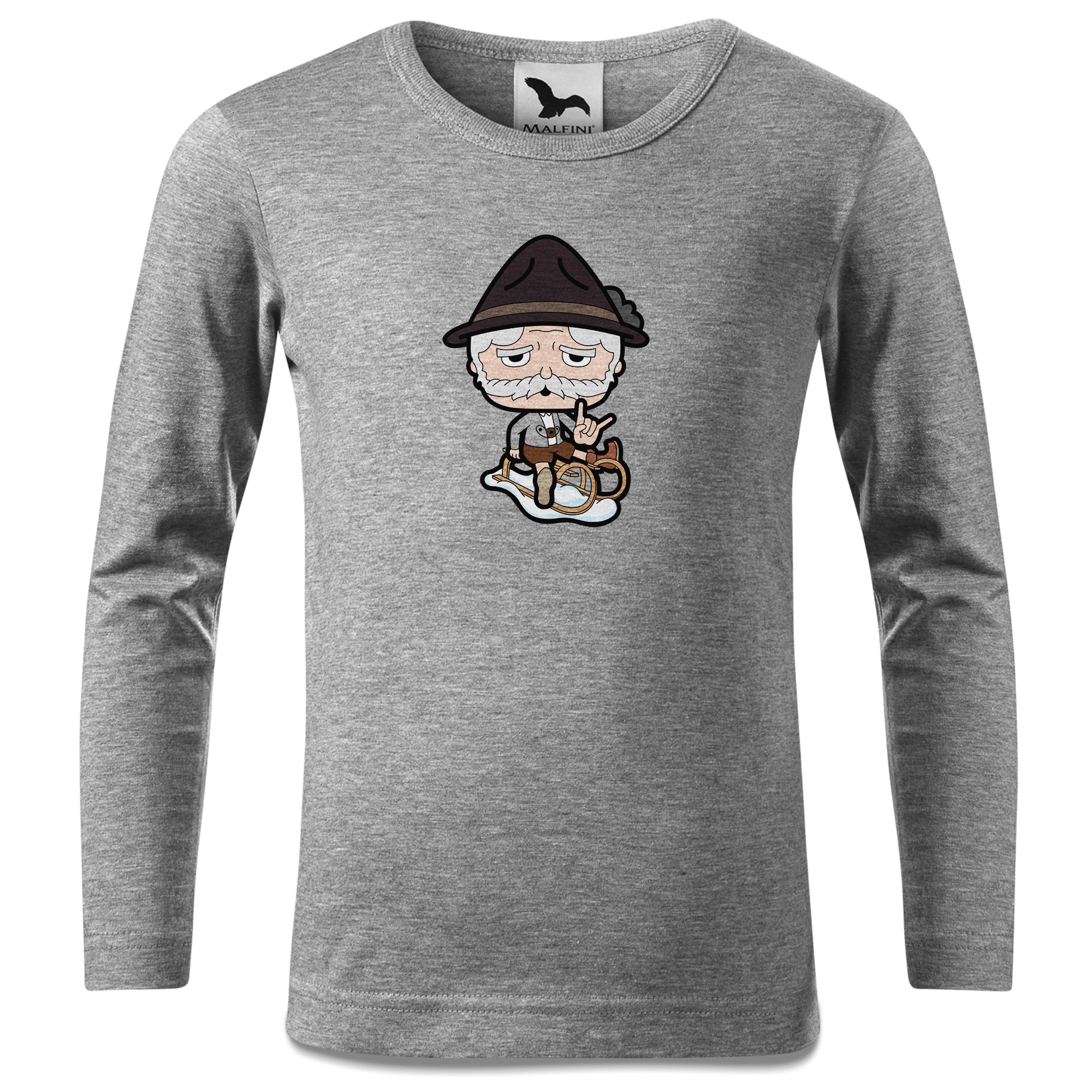 Da Oid Sinzer Winter Edition Longsleeve Kinder Grau Meliert Waldering Front