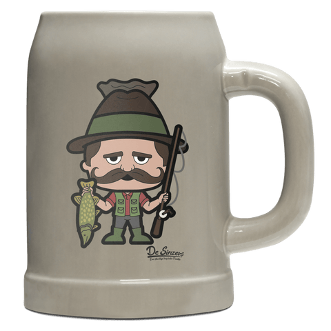 Da Sinzer Angler Bierkrug 500ml Grau Watzmann Front
