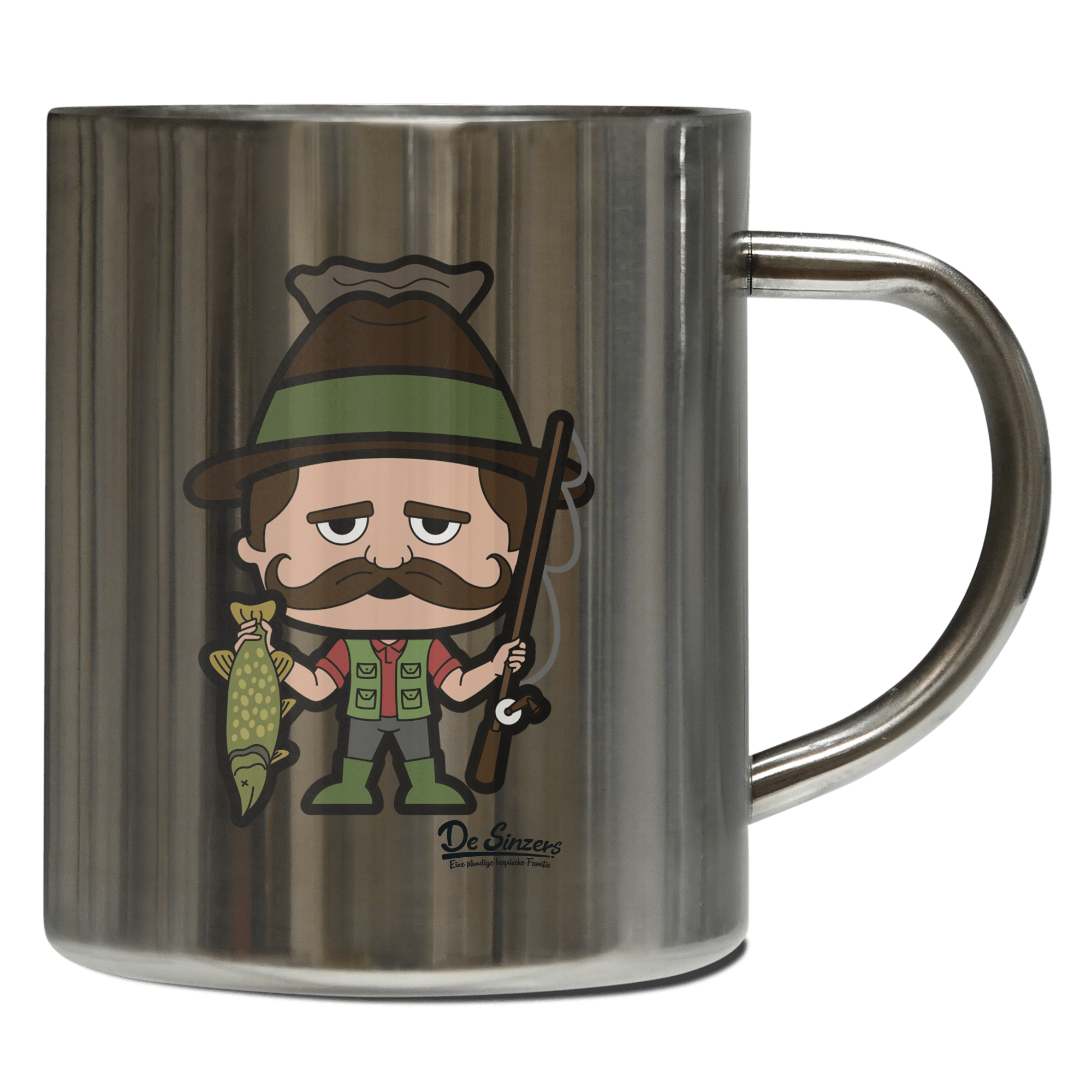 Da Sinzer Angler Edelstahl Kaffeetasse 400ml Grosser Arber Front