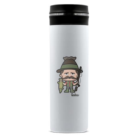 Da Sinzer Angler Edelstahl Thermoflasche 450ml Weiss Geigelstein Front